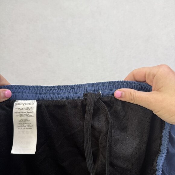 Patagonia Baggies Shorts Mens Large Blue Nylon Swim Trunks Fast Dry Drawstring - Picture 9 of 13